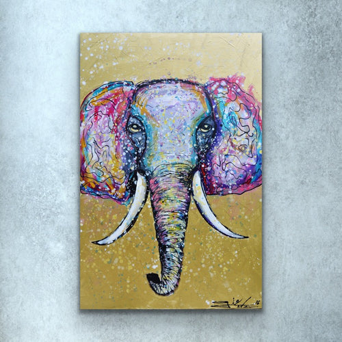 Gold Elephant Print